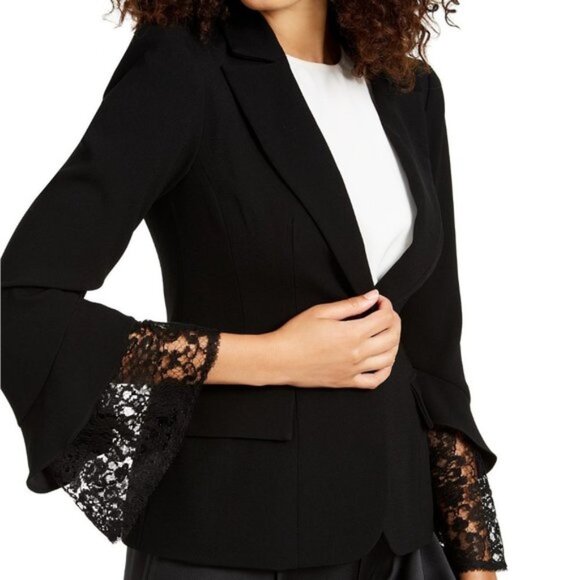 Nanette Lepore Lace Sleeve Blazer - Picture 2 of 8